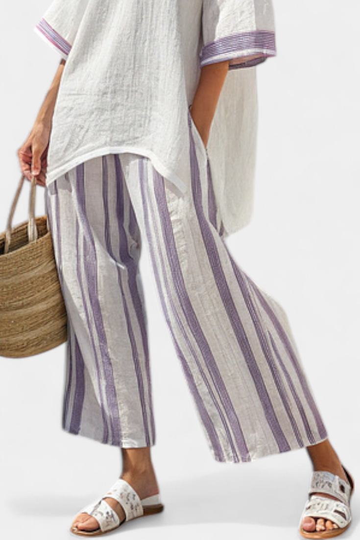 Wisdom | Comfortable Relaxed Blouse & Striped Pants