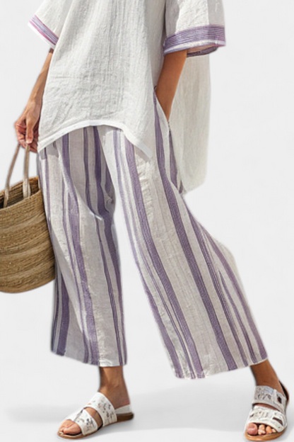 Wisdom | Comfortable Relaxed Blouse & Striped Pants