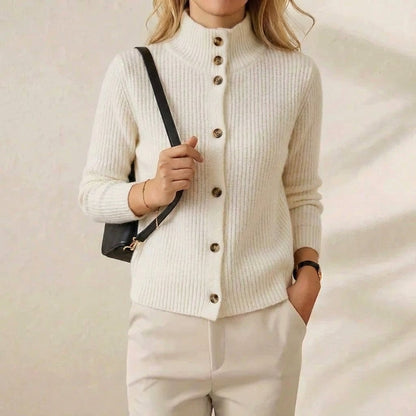 Marlene – Ribbed Button-Up Knit Cardigan