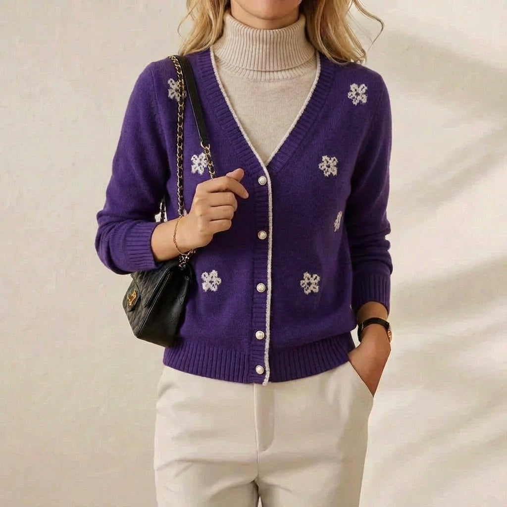 Dolores – Floral Embroidered Knit Cardigan