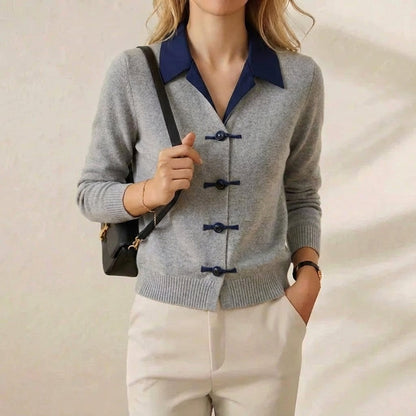 Sonia – Collared Cardigan with Toggle Buttons