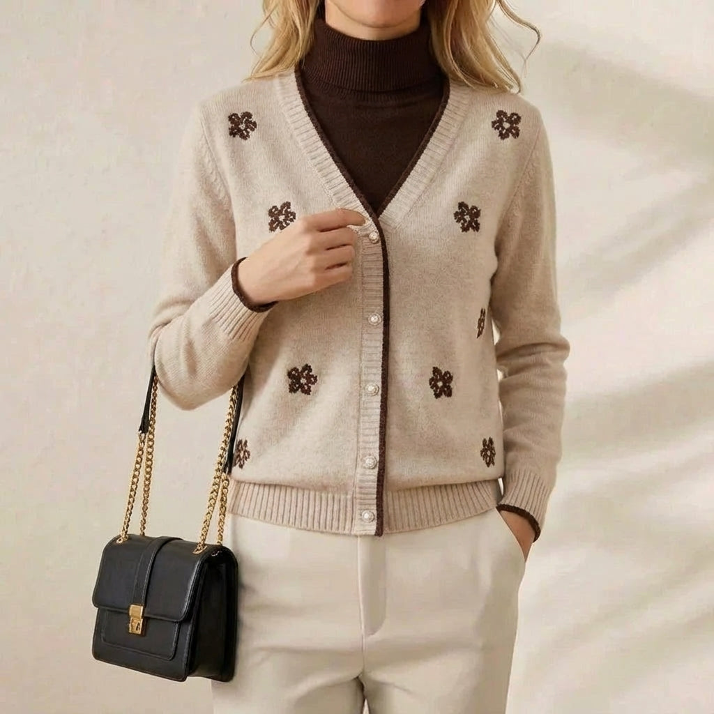 Dolores – Floral Embroidered Knit Cardigan