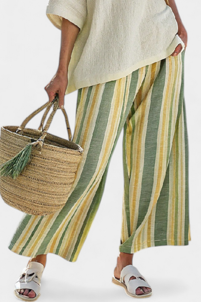 Lilibet | Sophisticated Top & Striped Linen Pants