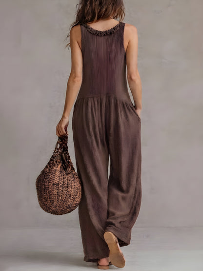 Annie – Relaxed Boho Button-Front Jumpsuit