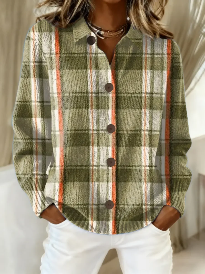 Hazel – Plaid Button-Up Cardigan