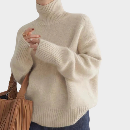 Claudette – Oversized Turtleneck Knit Jumper