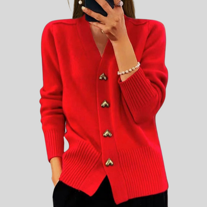Cassandra – Knit Cardigan with Heart Buttons