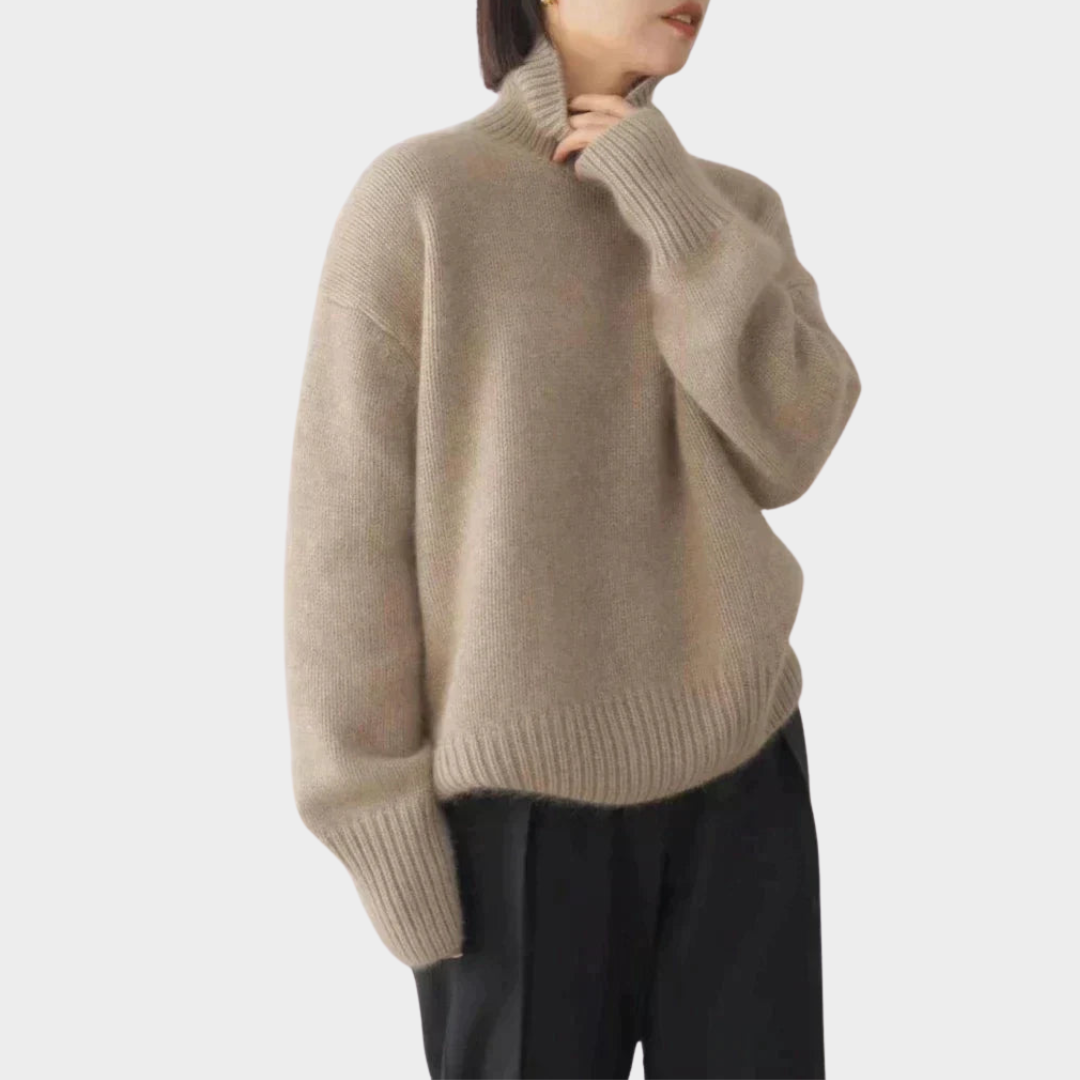 Claudette – Oversized Turtleneck Knit Jumper