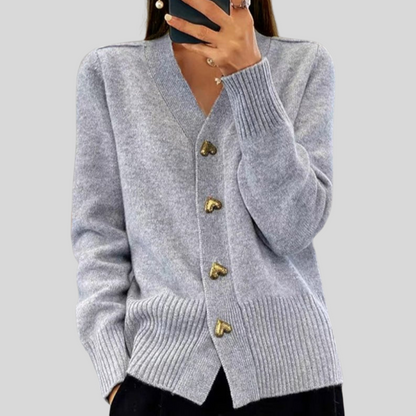 Cassandra – Knit Cardigan with Heart Buttons