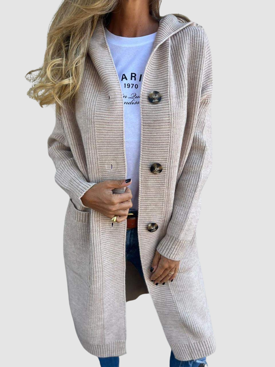 Carla – Cosy Hooded Knit Cardigan