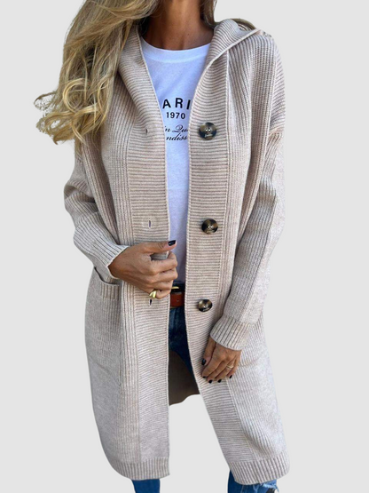 Carla – Cosy Hooded Knit Cardigan