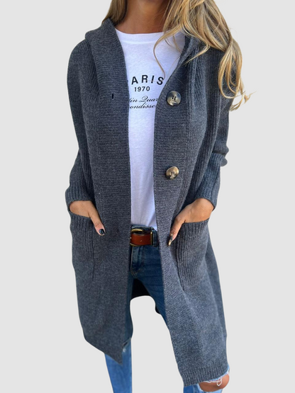 Isabel – Cosy Hooded Knit Cardigan
