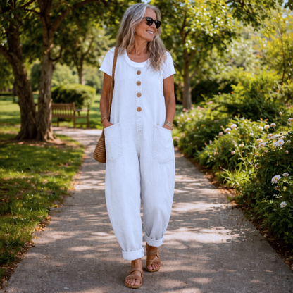 Tara – Relaxed Denim-Look Overalls