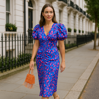 Dior | Pleated Sleeve Colourful Dress