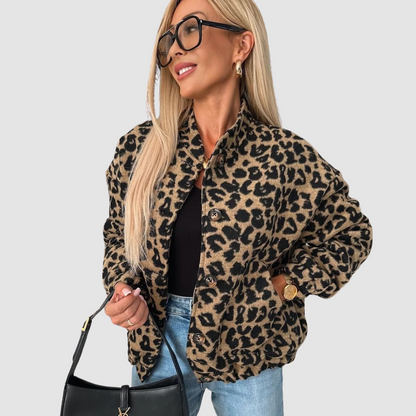 Rosemarie – Leopard Print Button-Up Jacket