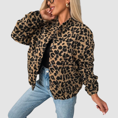 Rosemarie – Leopard Print Button-Up Jacket