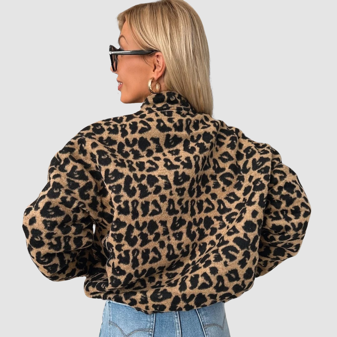 Rosemarie – Leopard Print Button-Up Jacket