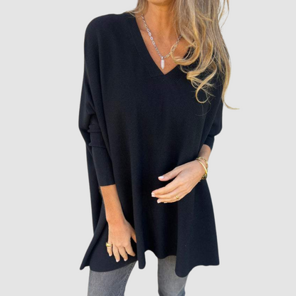 Carleen – Relaxed V-Neck Knit Jumper