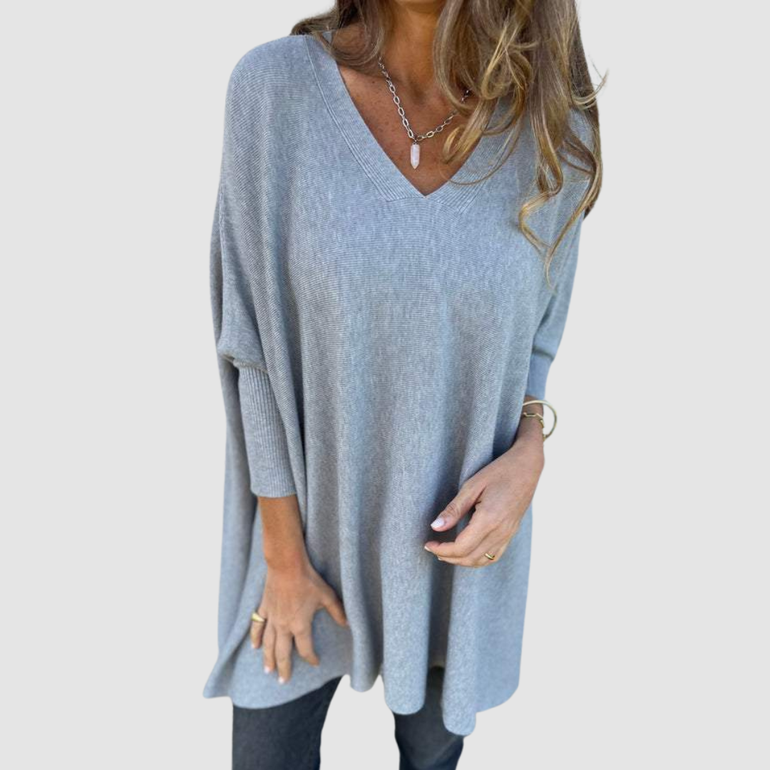 Carleen – Relaxed V-Neck Knit Jumper