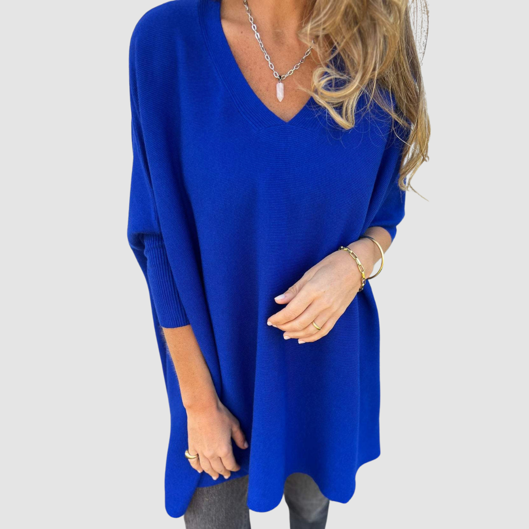 Carleen – Relaxed V-Neck Knit Jumper