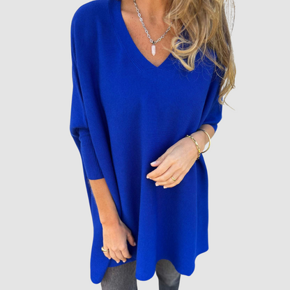 Carleen – Relaxed V-Neck Knit Jumper