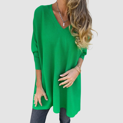 Carleen – Relaxed V-Neck Knit Jumper