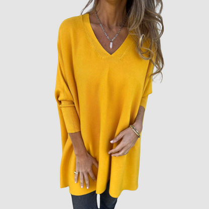 Carleen – Relaxed V-Neck Knit Jumper