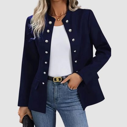 Rebecca – Double-Breasted Military Button Blazer