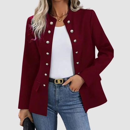 Rebecca – Double-Breasted Military Button Blazer