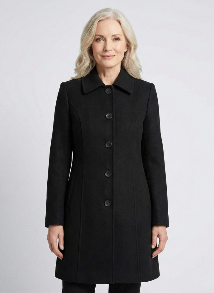 Maureen – Elegant Tailored Button-Front Coat