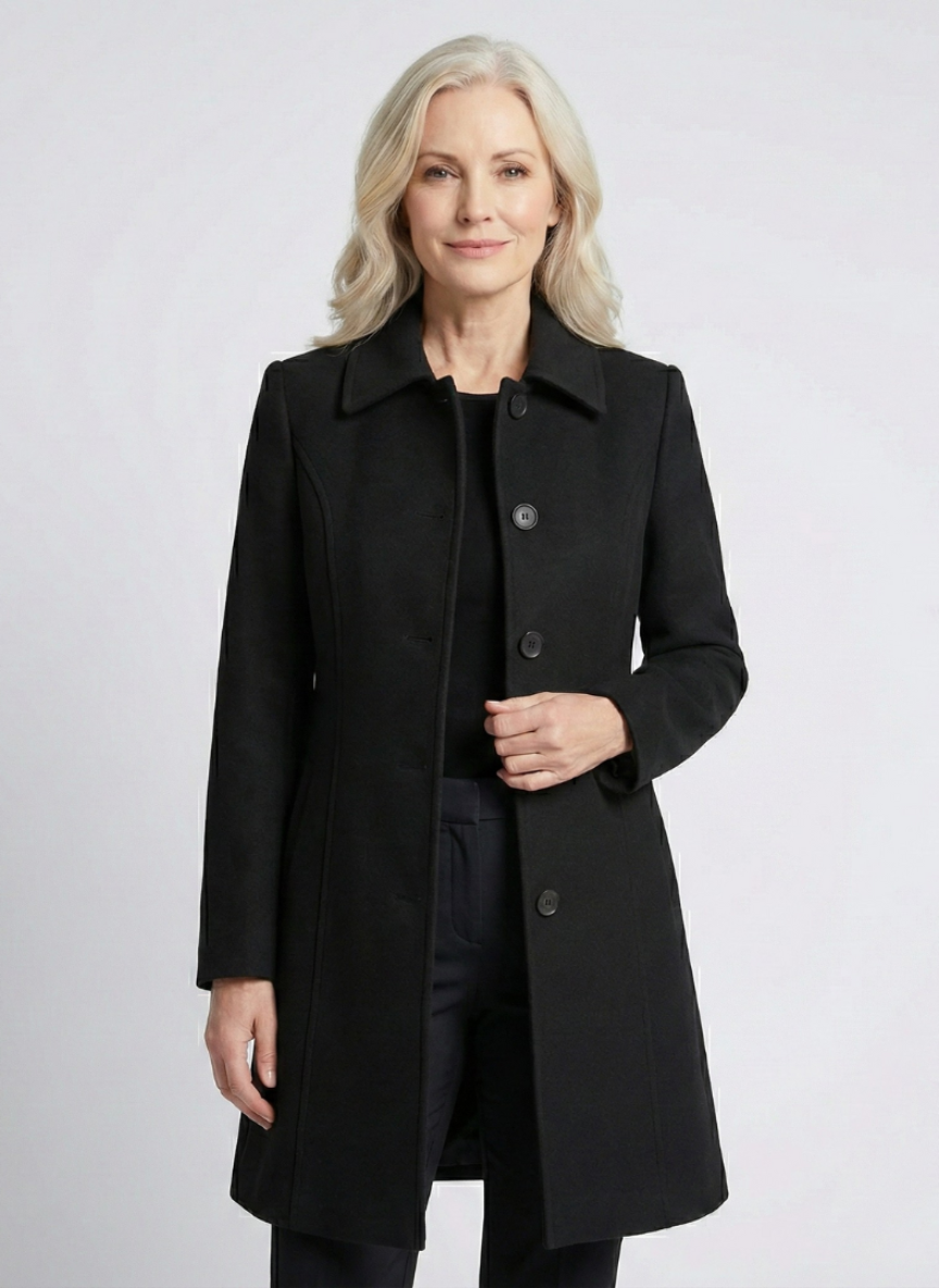 Maureen – Elegant Tailored Button-Front Coat