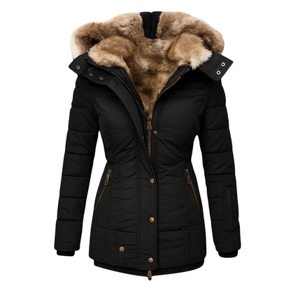 Robin – Quilted Winter Coat with Fur Hood