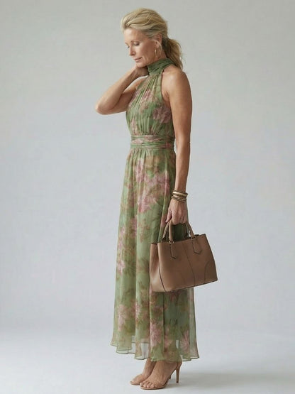 Emma | Gathered Halter Midi Dress