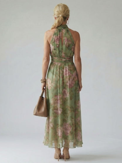 Emma | Gathered Halter Midi Dress