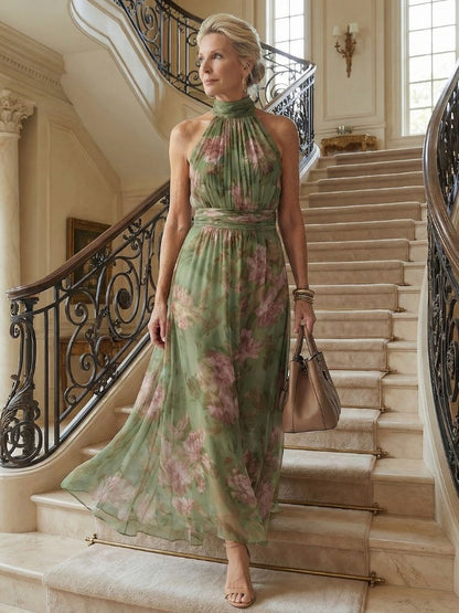 Emma | Gathered Halter Midi Dress