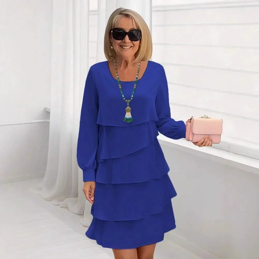 Kit | Elegant Comfort Ruffle Dress Long Sleeve
