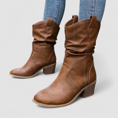 Margarita – Slouchy Western Mid-Calf Boots