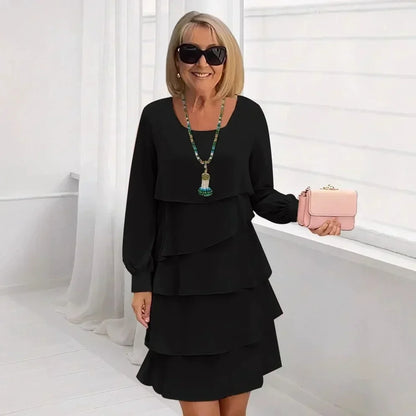 Kit | Elegant Comfort Ruffle Dress Long Sleeve