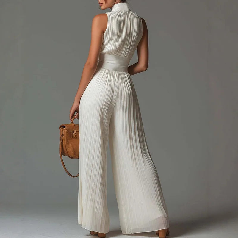 Kathleen – Pleated Wide Leg Elegant Jumpsuit