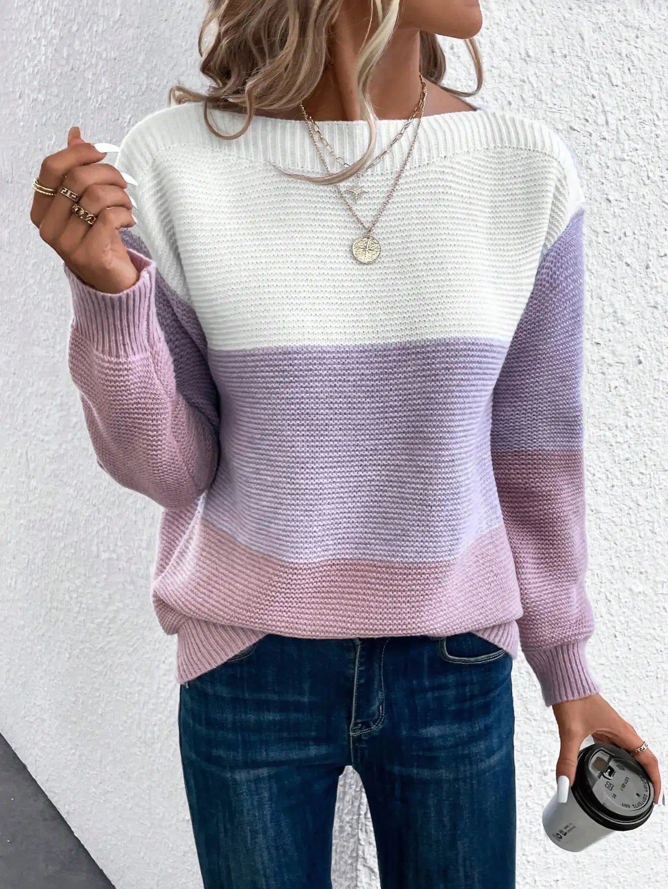 Rita – Colour Block Knit Jumper