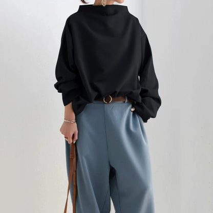 Alma – Oversized High-Neck Relaxed Top