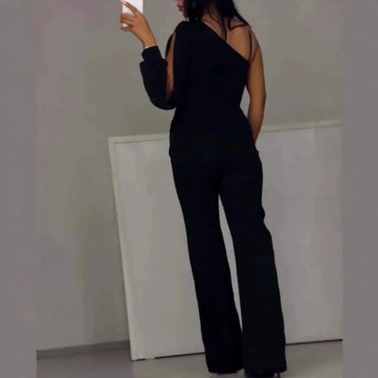 Elsie – Mesh Panel Wide-Leg Jumpsuit