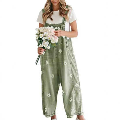 Mandy – Floral Denim Overalls