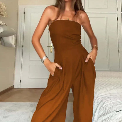 Deborah – Strapless Wide-Leg Jumpsuit