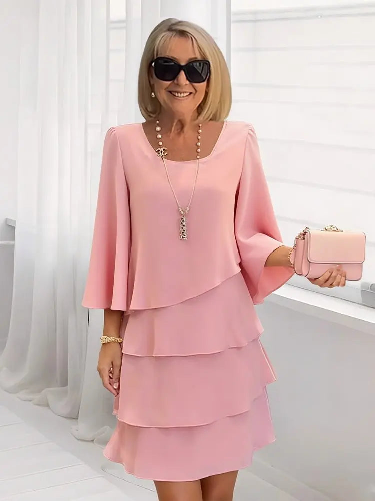 Marcella | Elegant Comfort Ruffle Dress