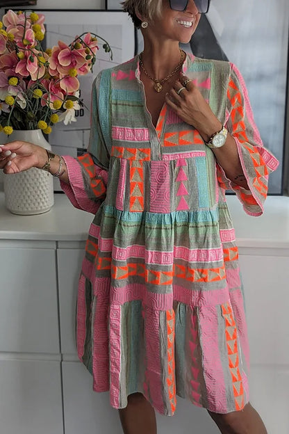 Nadia | Patterned Flowing Midi Dress