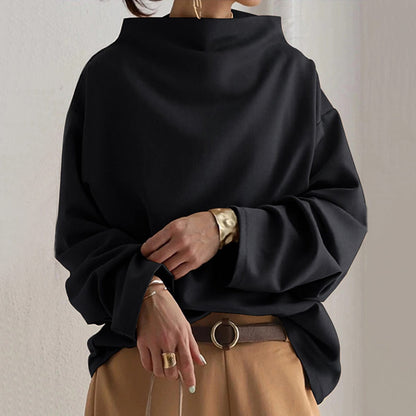 Alma – Oversized High-Neck Relaxed Top
