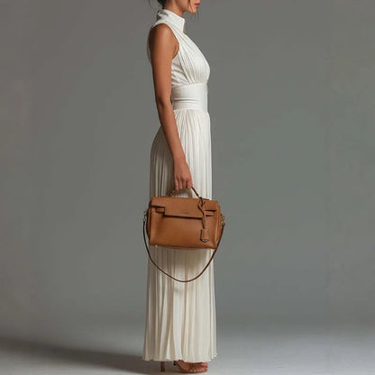 Kathleen – Pleated Wide Leg Elegant Jumpsuit