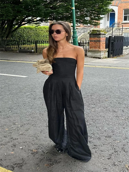 Deborah – Strapless Wide-Leg Jumpsuit