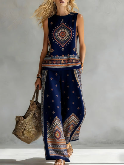 Ruby | Retro Print Top & Pant Set
